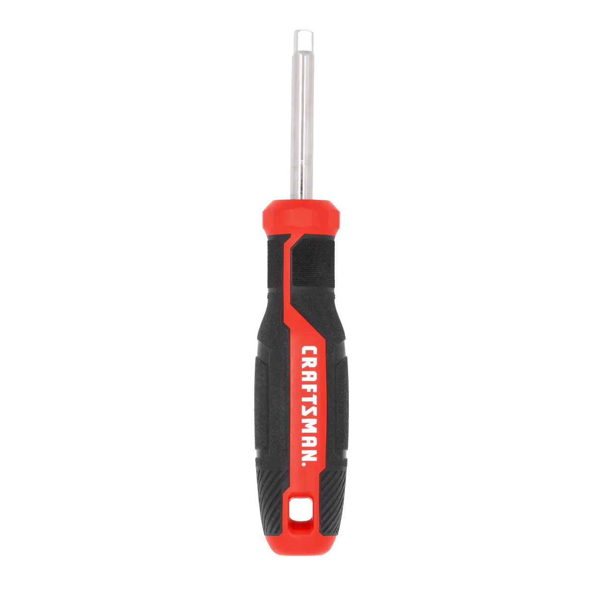 CRAFTSMAN CMHT65142 multi-bit screwdriver with black and red ergonomic handle, front angle on white background.