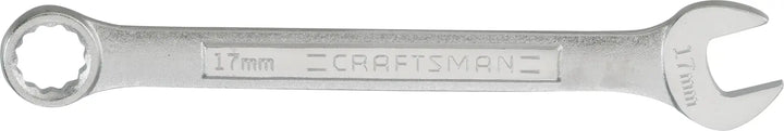 Photo of CRAFTSMAN CMMT42929 17mm combination wrench, silver, flat lay on white background.