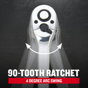 Craftsman ratchet 72-tooth, 5 degree arc swing, top view, SKU CMMT99441, graphics category
