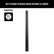 Craftsman black extension wand for vacuum, diameter 1-1/4 in, product CMXZVBE38605, front angle.
